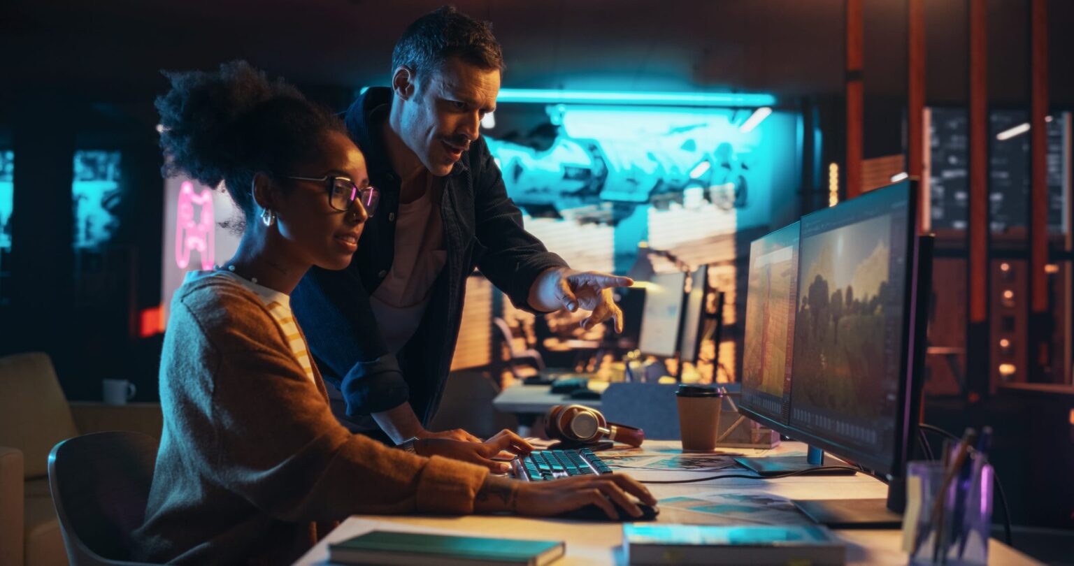 Game developers using market research to improve a video game