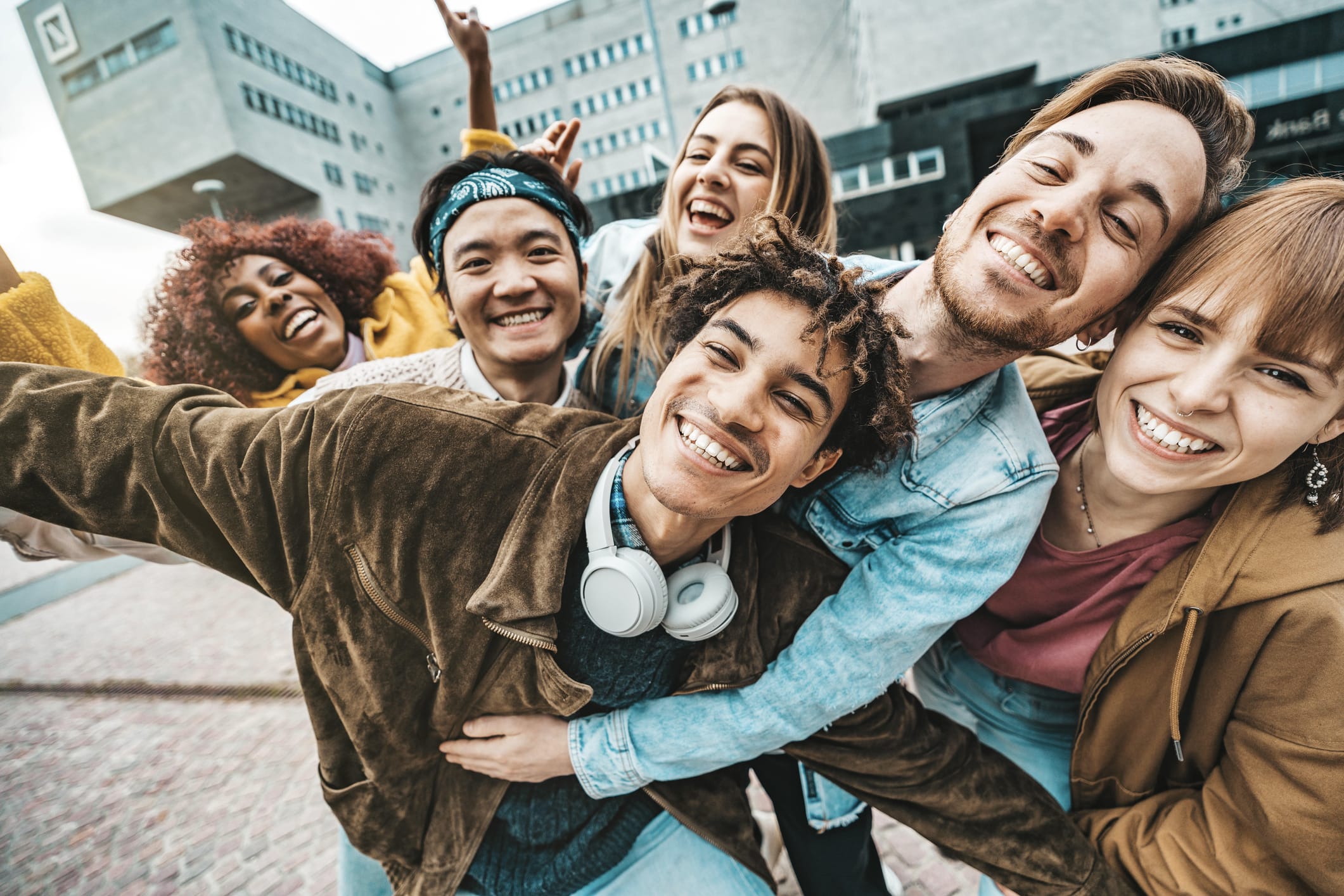 Young friends having fun