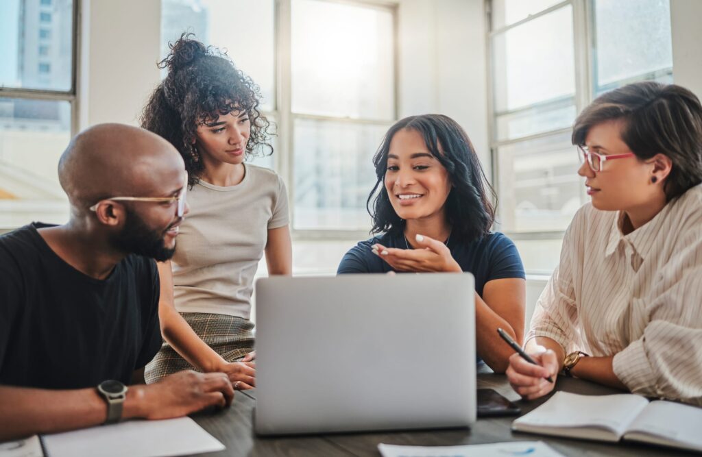 Team of marketeers navigating global brand strategy