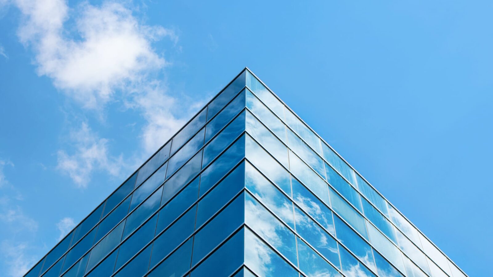 Close up of a modern glass building