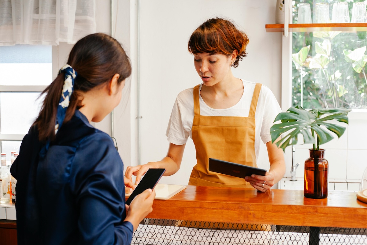 Customer being served in a store